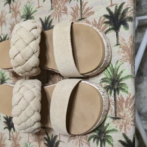 Elegant Cream Platform Sandals